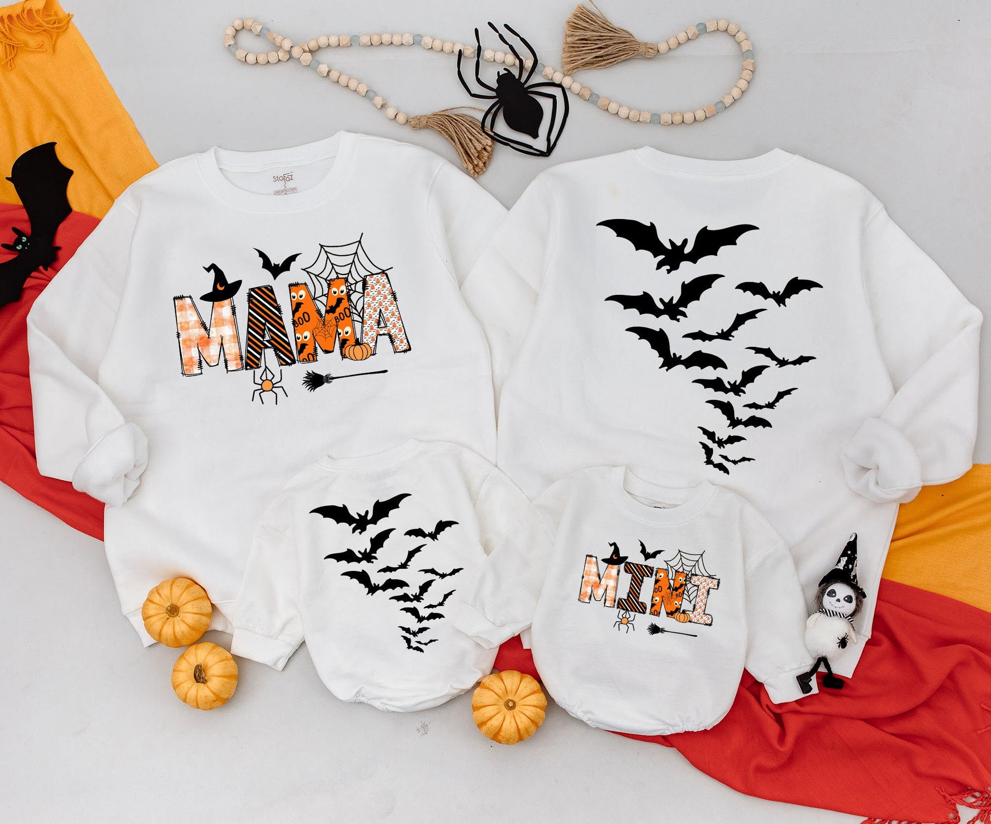 Matching Mommy & Me Halloween Set: Cozy Sweatshirt + Baby Romper