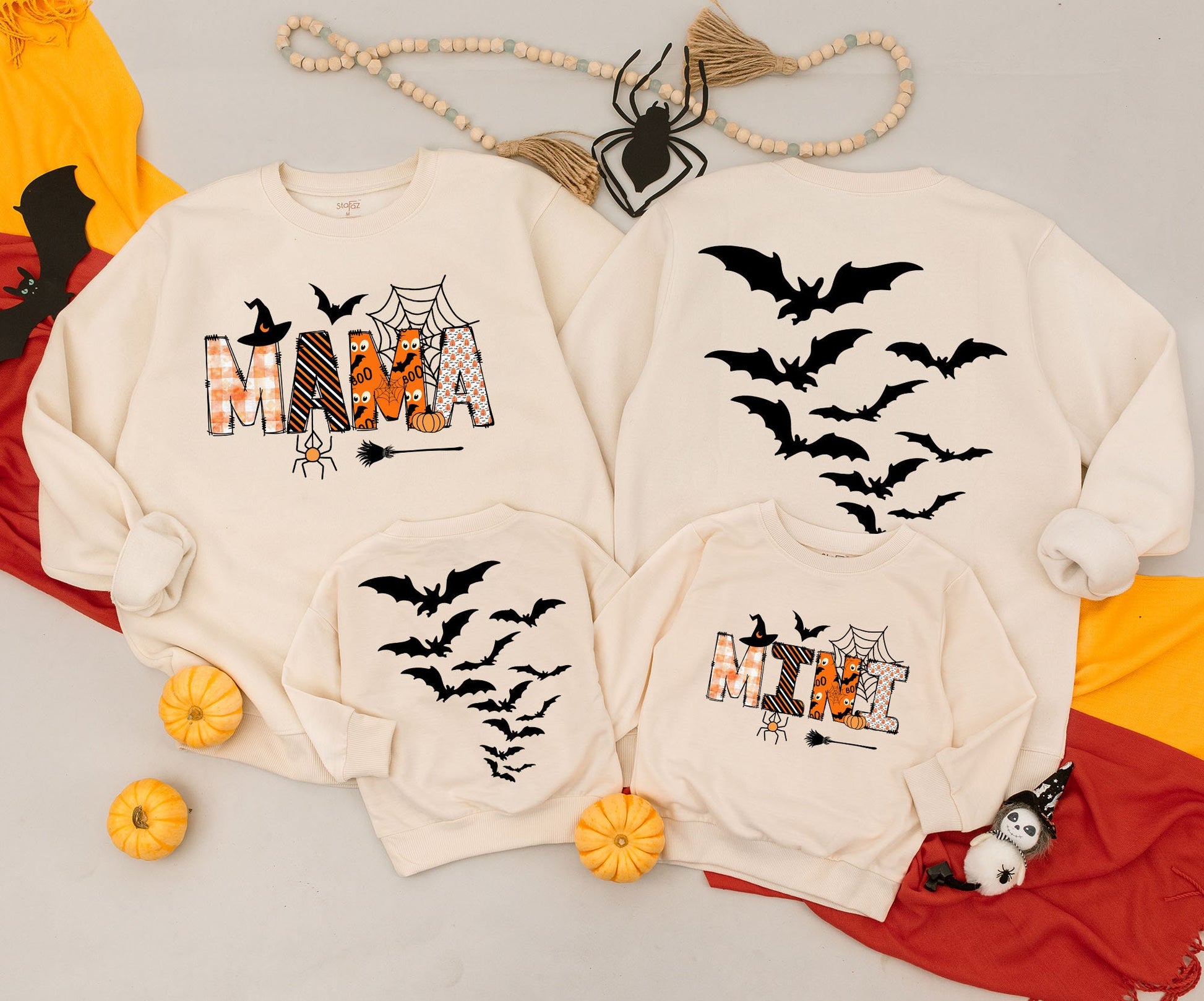 Matching Mommy & Me Halloween Set: Cozy Sweatshirt + Baby Romper