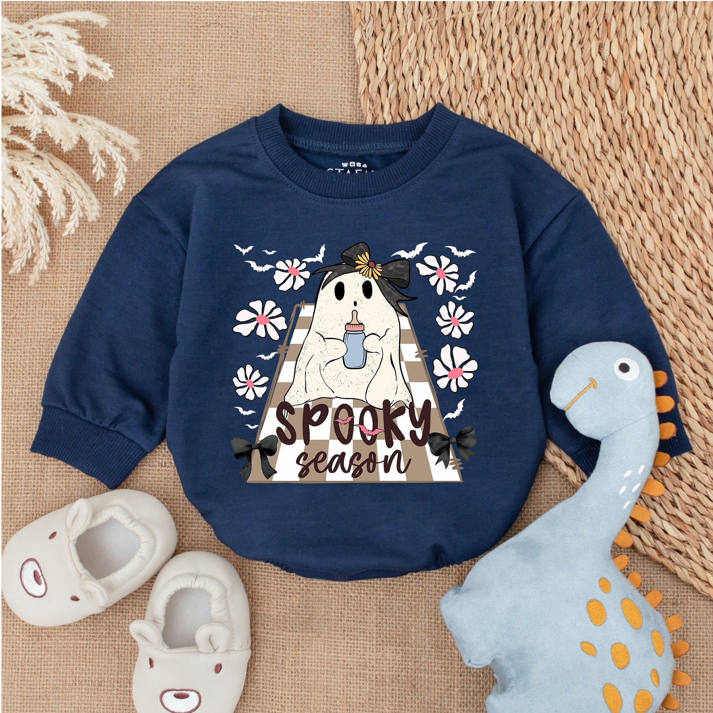 Spooky Pumpkin Romper - First Thanksgiving & Halloween Outfit