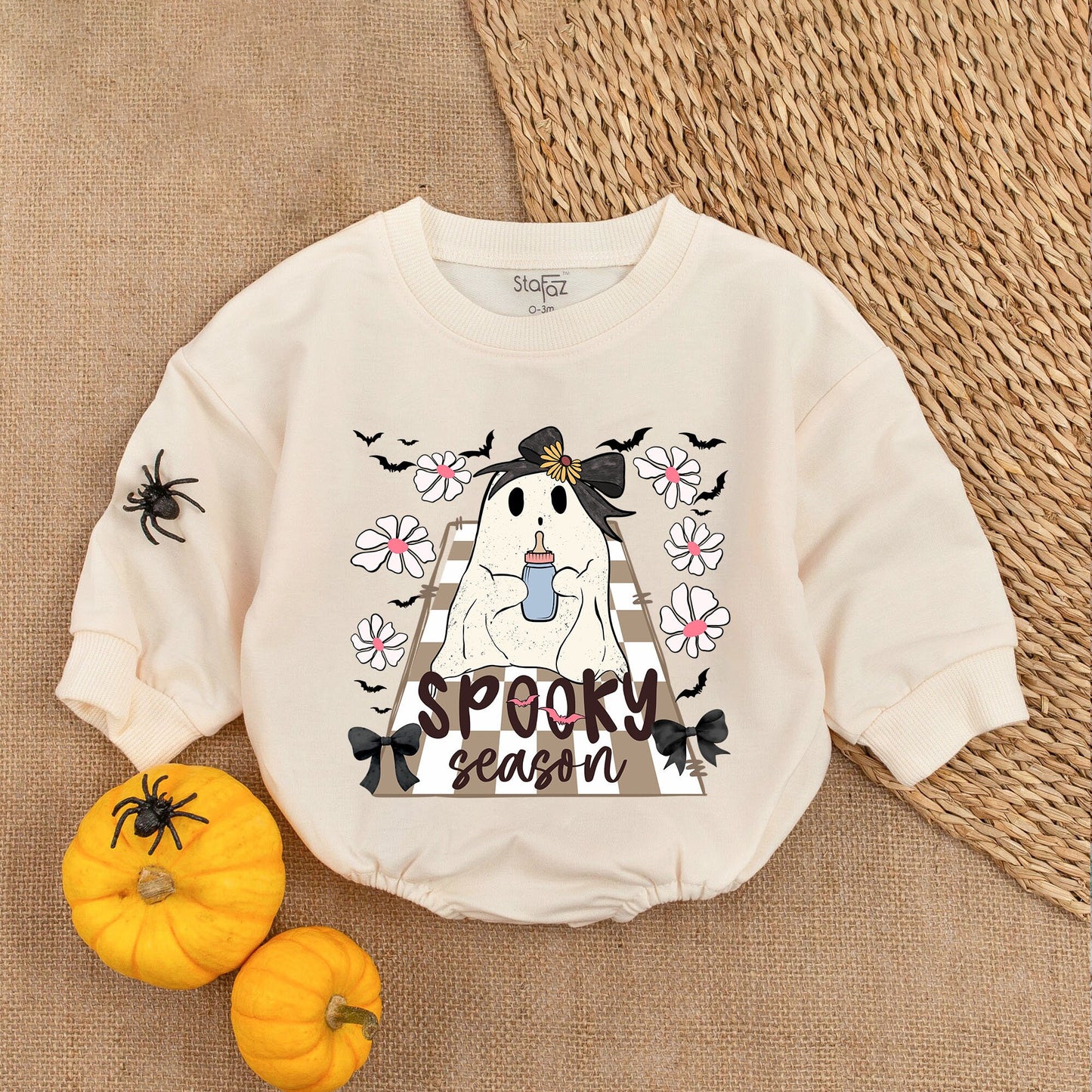 Spooky Pumpkin Romper - First Thanksgiving & Halloween Outfit