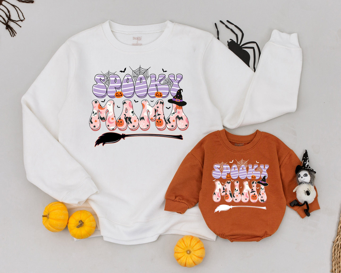 Matching Spooky Sweatshirts: Cute Halloween Outfits for Family