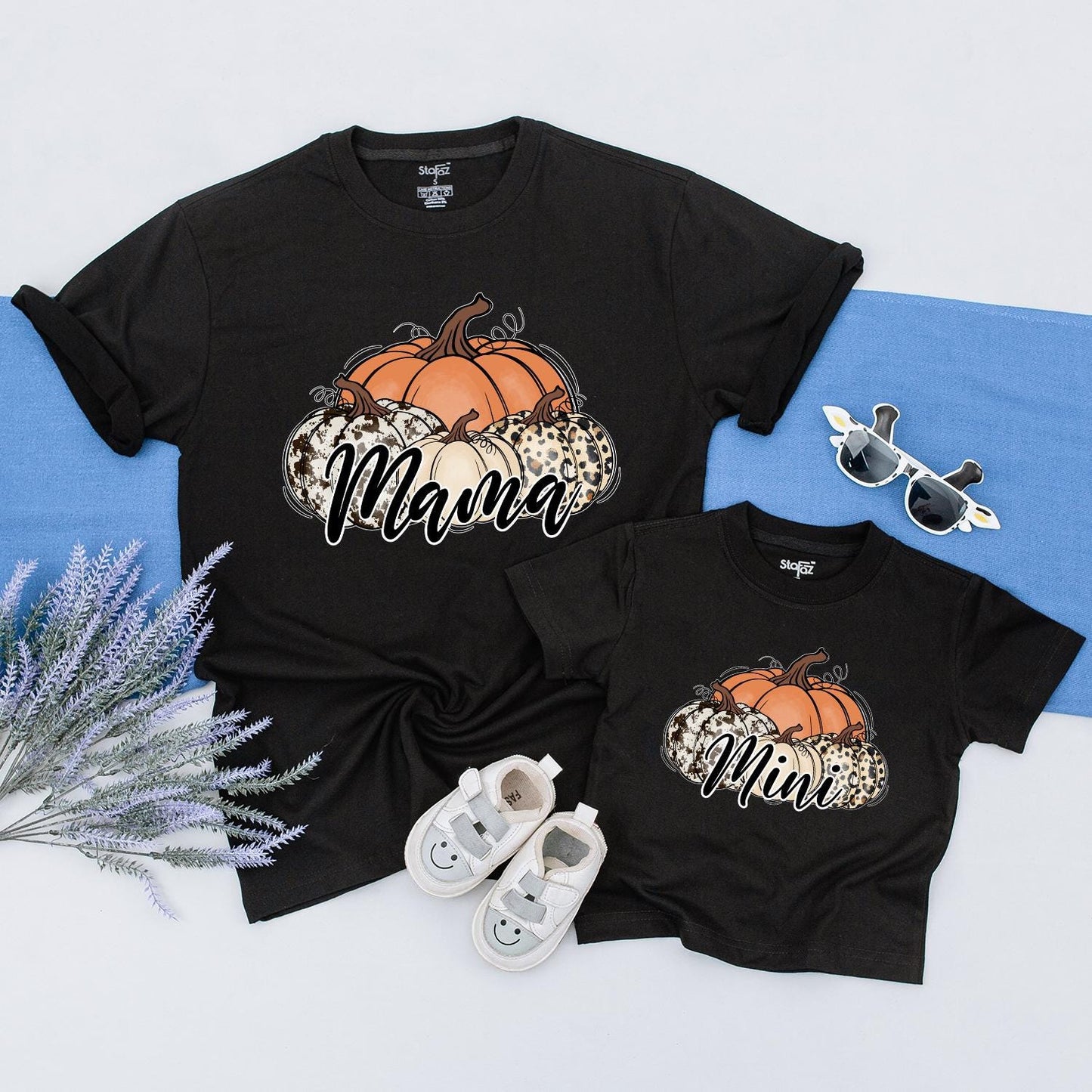 Matching Thankful Pumpkin Shirts: Family Fall & Thanksgiving Outfits