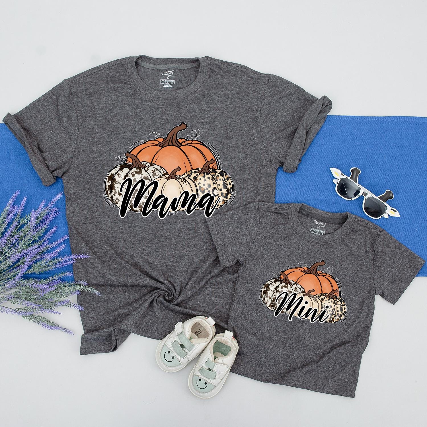 Matching Thankful Pumpkin Shirts: Family Fall & Thanksgiving Outfits