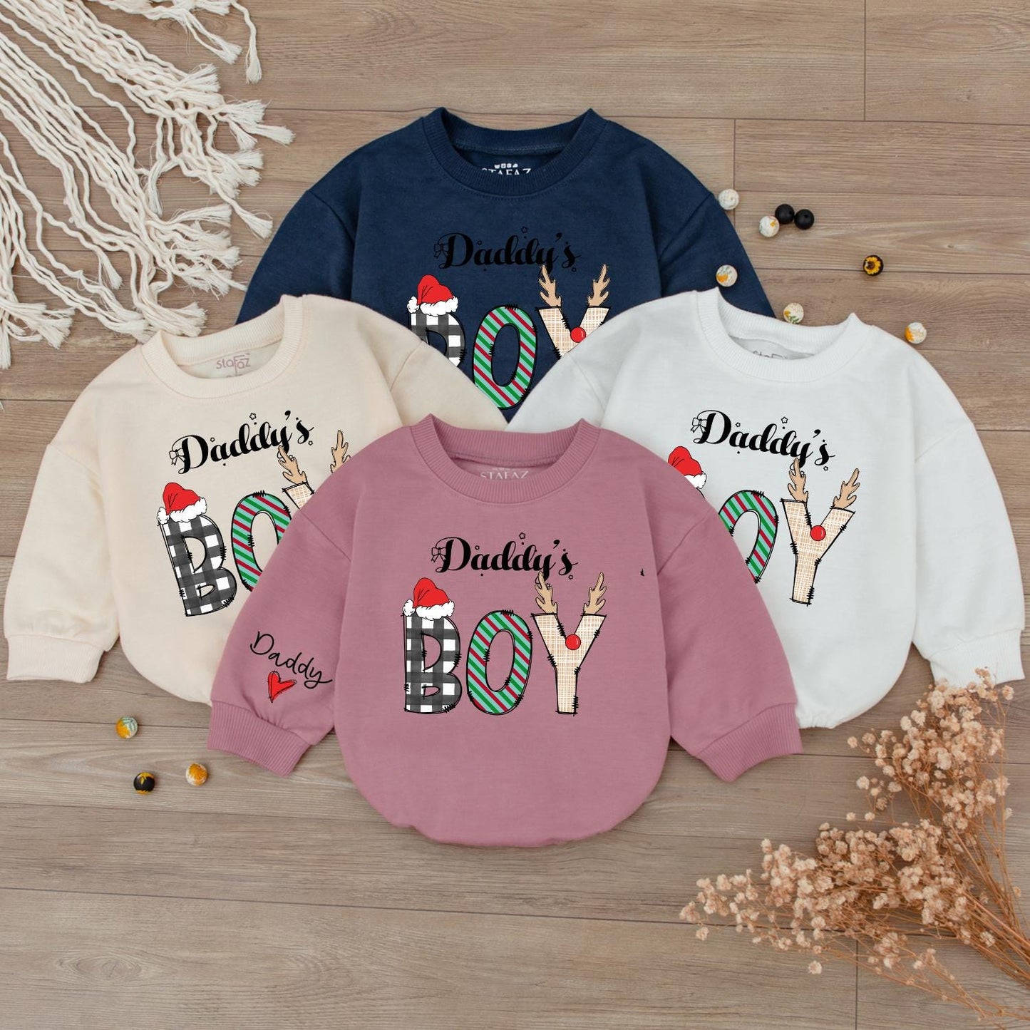 Daddy & Me Holiday Romper Set, Cute Baby Bodysuit & Family Tee