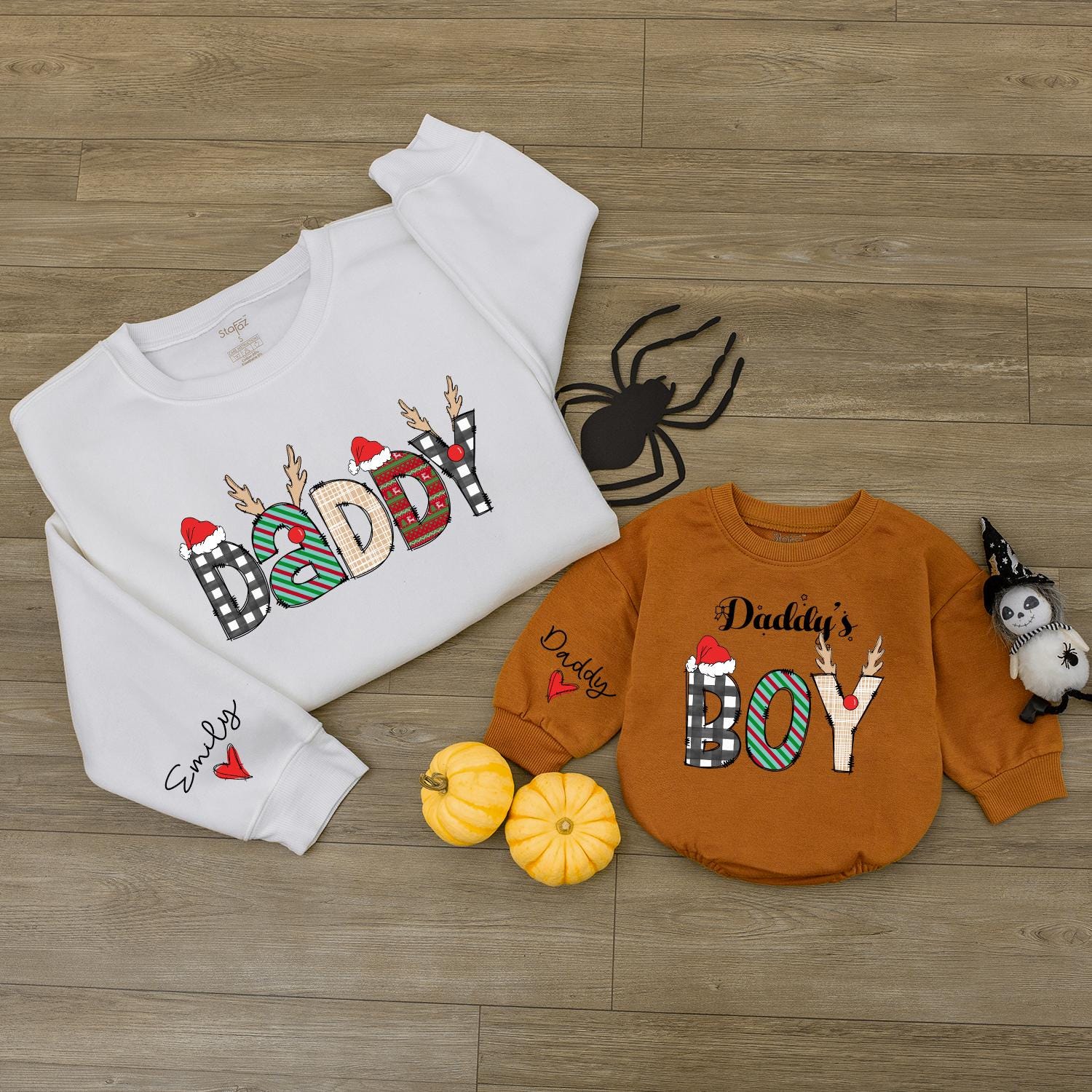 Daddy & Me Holiday Romper Set, Cute Baby Bodysuit & Family Tee