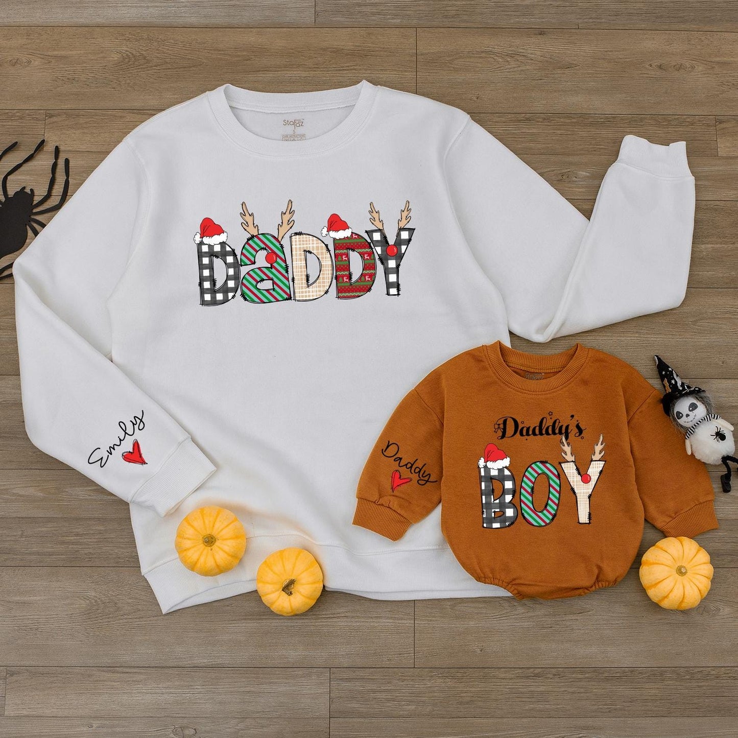 Daddy & Me Holiday Romper Set, Cute Baby Bodysuit & Family Tee