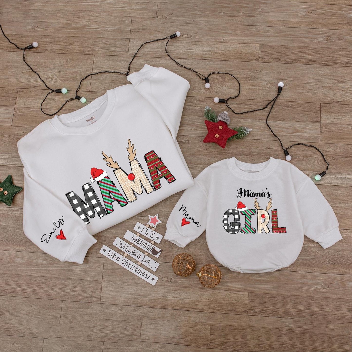 Mama and Me Christmas Romper Set: Cute Newborn and Family Outfit