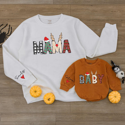 Reindeer Romper Set: Mommy & Me Christmas Outfit for Newborns