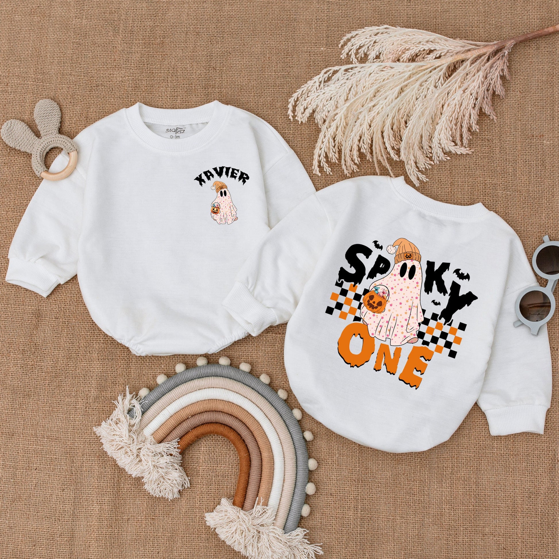 Spooky Personalized Baby Romper, First Halloween Costume Outfit