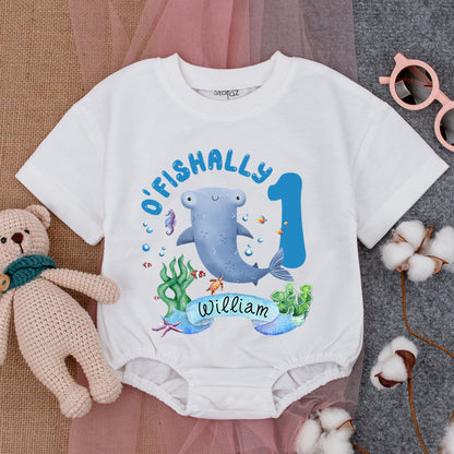 Ocean-Themed 1st Birthday Romper: Personalized Baby Party Outfit