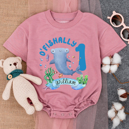 Ocean-Themed 1st Birthday Romper: Personalized Baby Party Outfit