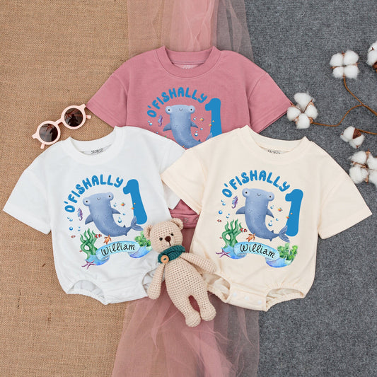 Ocean-Themed 1st Birthday Romper: Personalized Baby Party Outfit