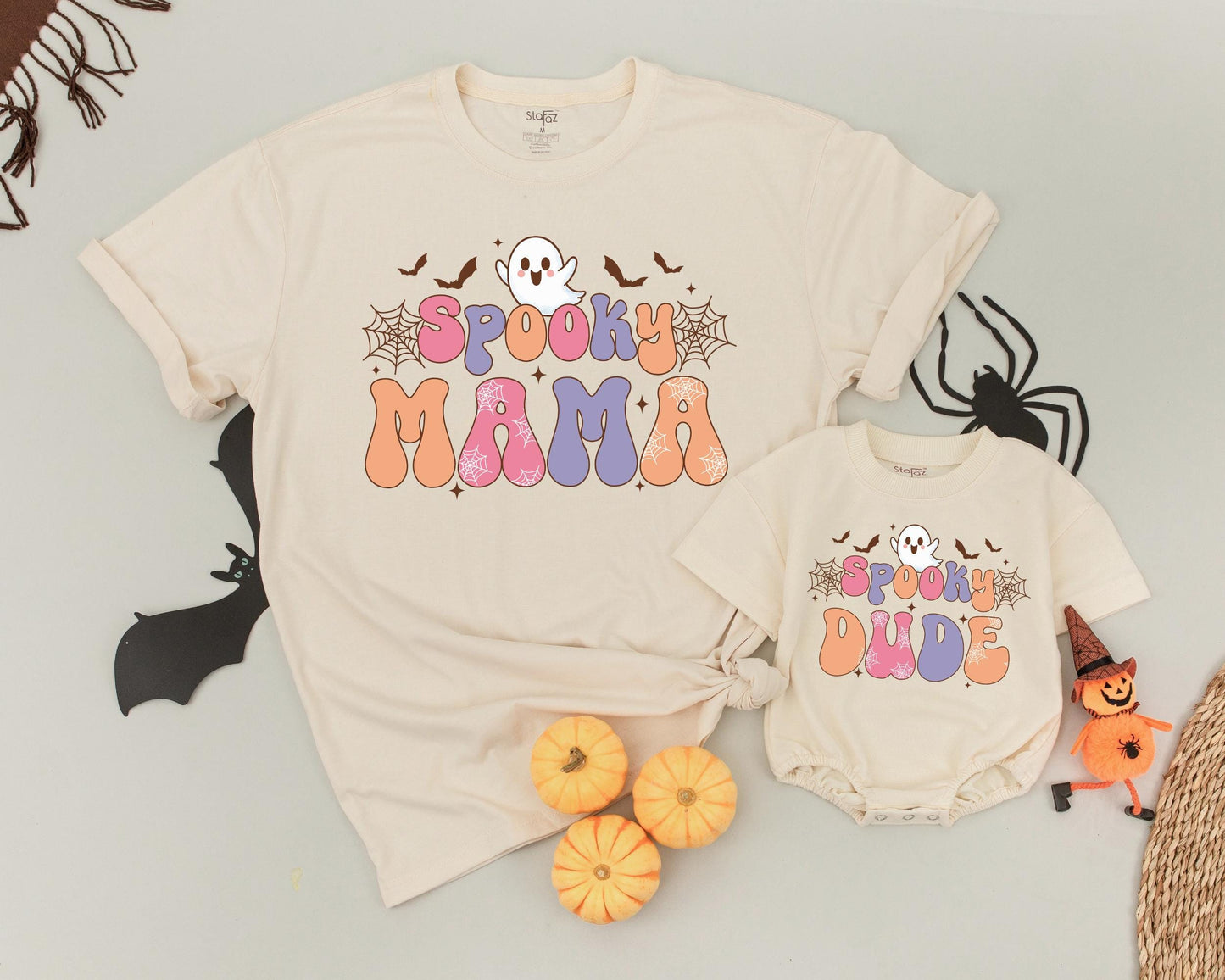 Matching Retro Halloween Shirts: Spooky Family & Baby Outfits