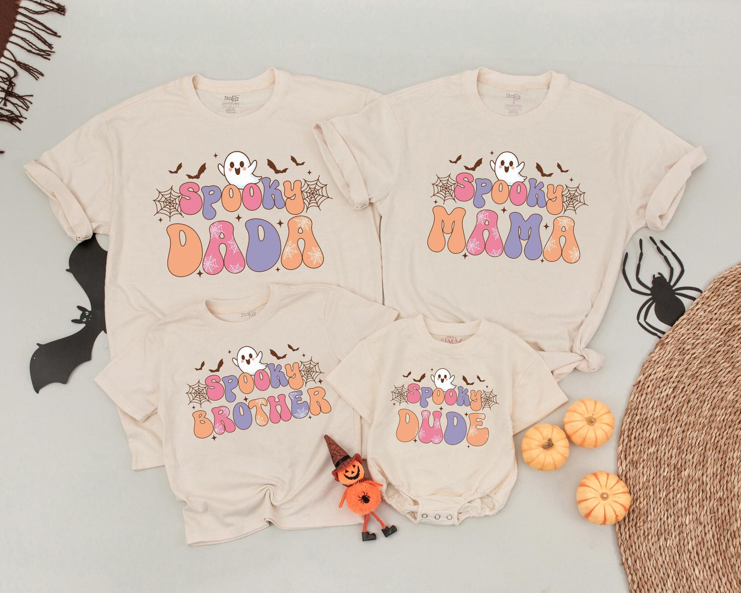 Matching Retro Halloween Shirts: Spooky Family & Baby Outfits