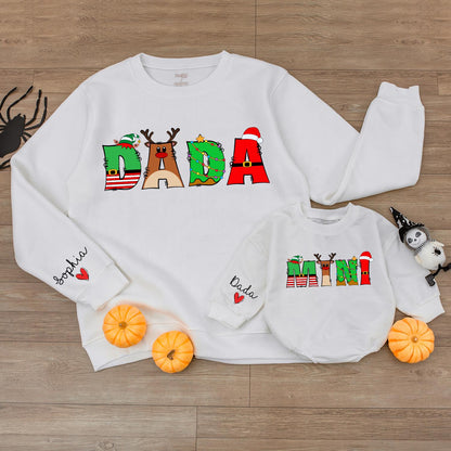 Matching Family Christmas Rompers, Personalized 1st Xmas Bodysuit
