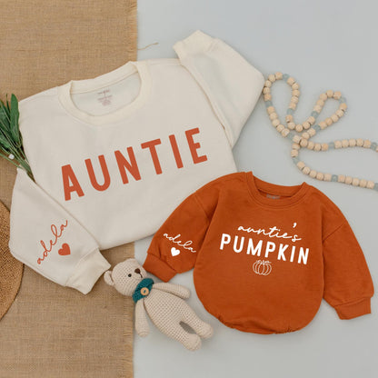 Auntie & Me Pumpkin Outfits: Fall Sweatshirts and Baby Bodysuits