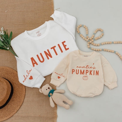 Auntie & Me Pumpkin Outfits: Fall Sweatshirts and Baby Bodysuits