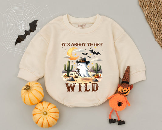 Wild West Baby Romper: Retro Halloween Ghost Costume for Toddlers
