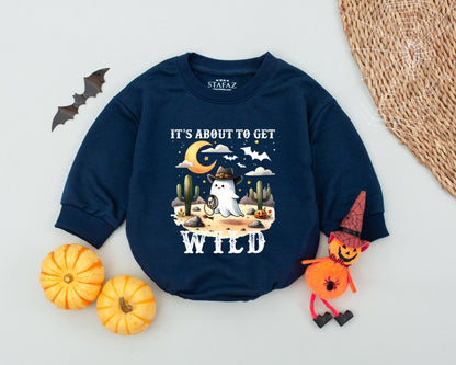 Wild West Baby Romper: Retro Halloween Ghost Costume for Toddlers