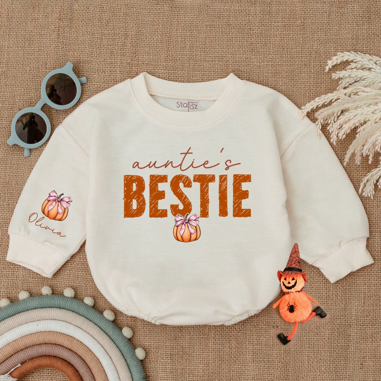 Auntie's Pumpkin Patch Romper: Fall & Thanksgiving Baby Outfit