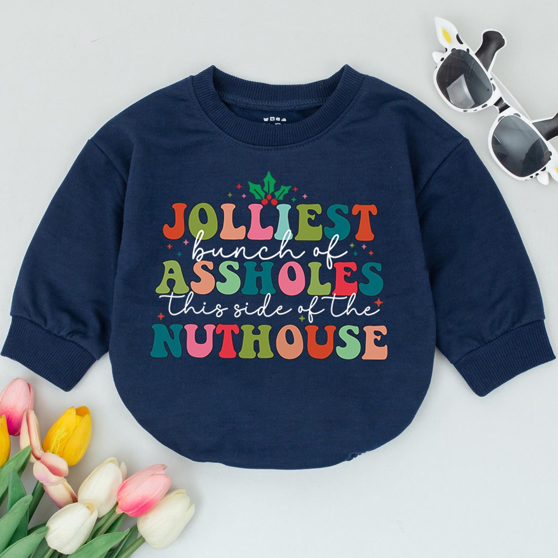 Festive Funny Baby Romper – 1st Xmas Gift, Trendy Christmas Outfit  