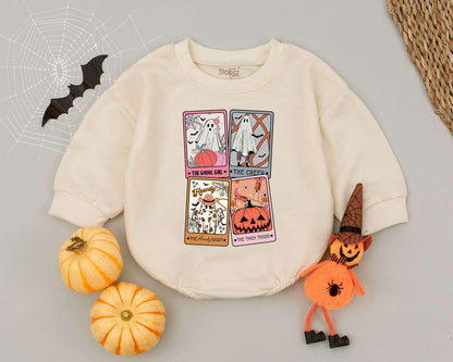 Retro Halloween Romper & Toddler Sweatshirt: Spooky Season Baby Outfit