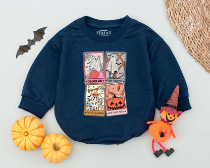 Retro Halloween Romper & Toddler Sweatshirt: Spooky Season Baby Outfit