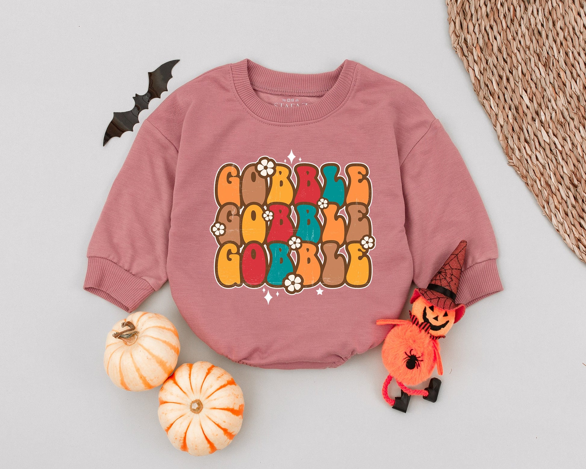 Retro Thanksgiving Baby Romper: Cute First Turkey Day Outfit