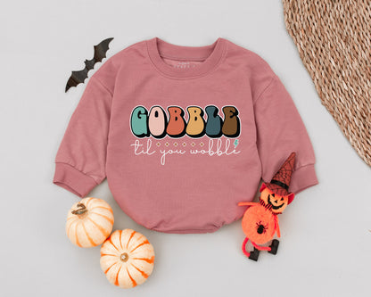 Gobble til You Wobble Baby Romper Vintage Thanksgiving Outfit First Thanksgiving Toddler Clothes Newborn Fall Baby Clothes Unique