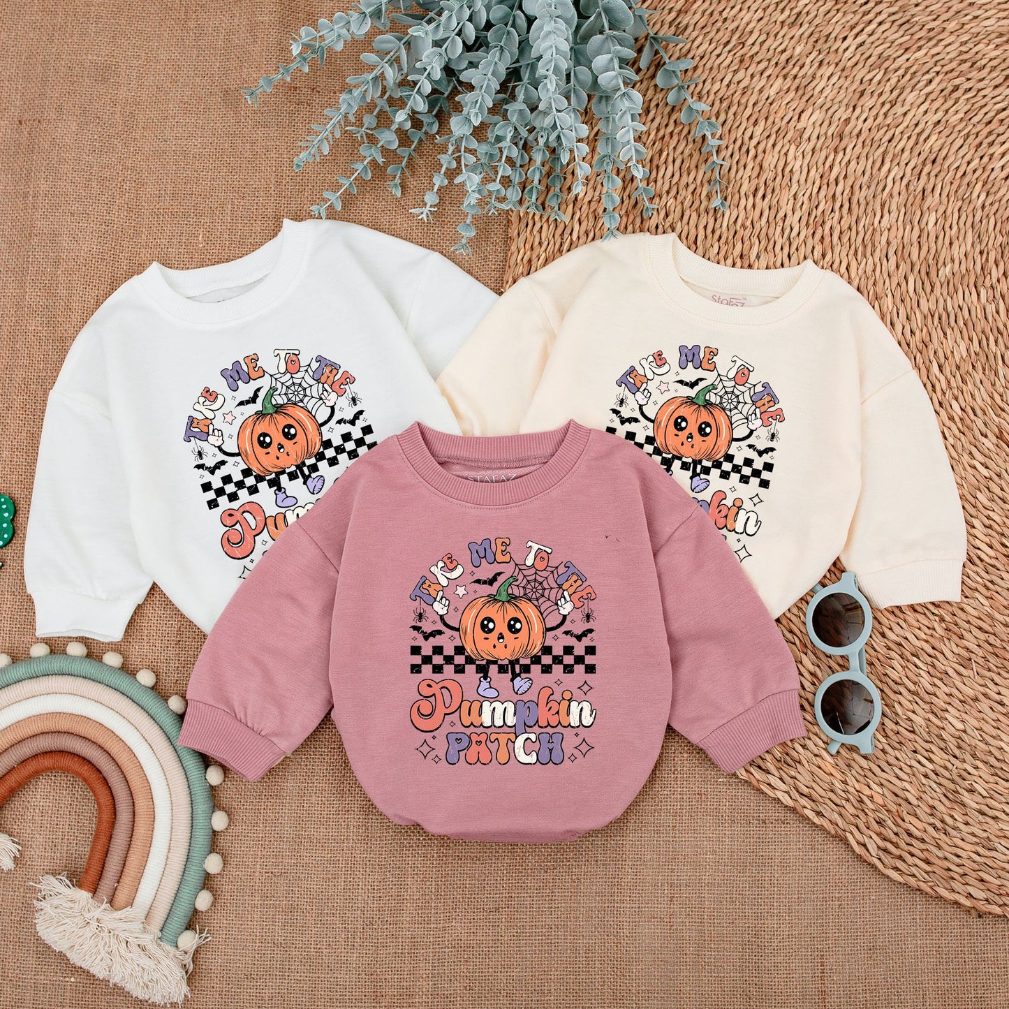 Take Me to the Pumpkin Patch Romper Cute Orange Purple Pink Halloween Baby Girl Outfit First Thanksgiving Newborn Clothes Fall Shower