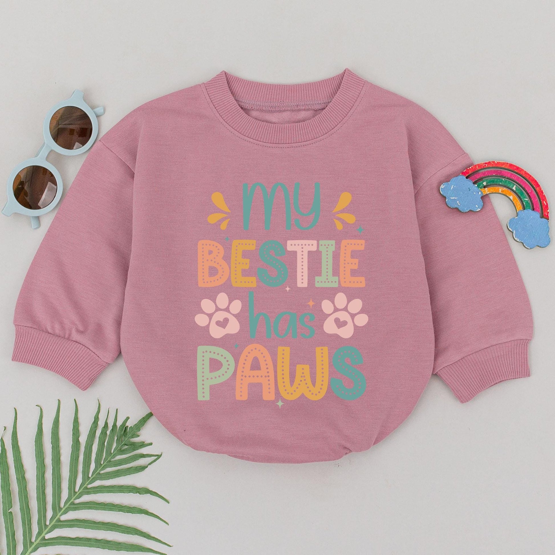 Retro Pet Bestie Baby Romper: Perfect Gift for Pet-Loving Babies