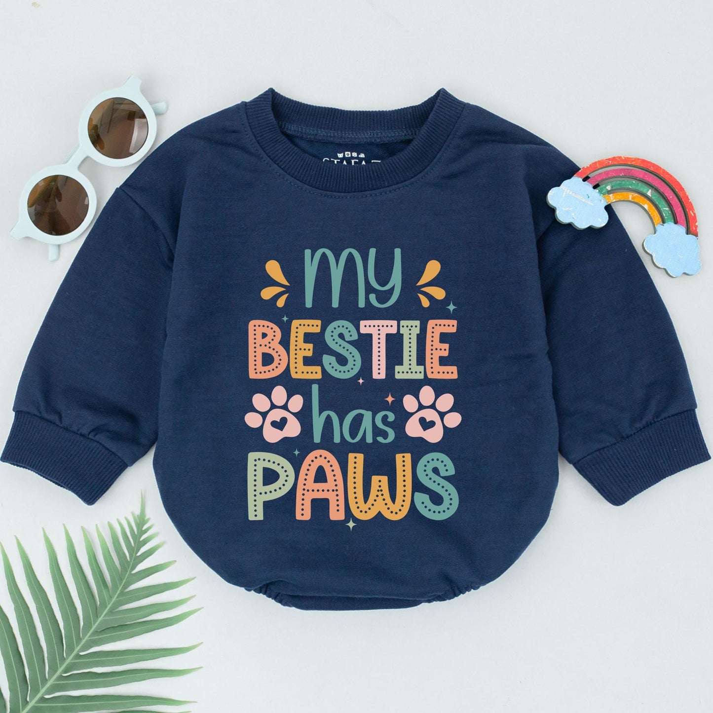 Retro Pet Bestie Baby Romper: Perfect Gift for Pet-Loving Babies