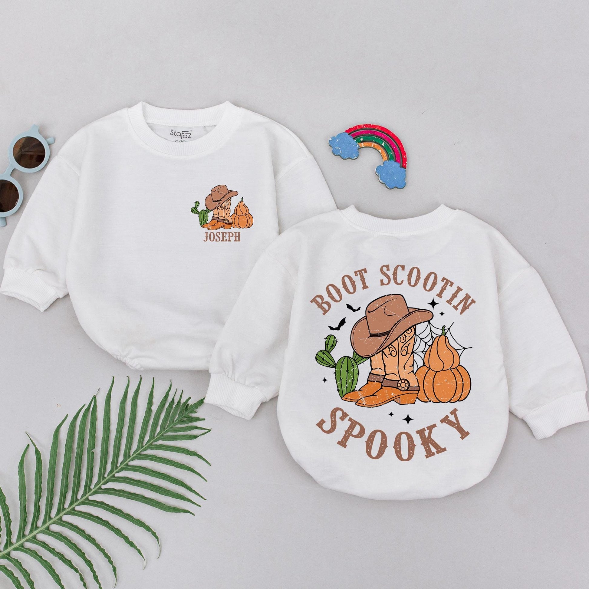 Spooky Boot Scootin' Baby Romper – Western Halloween Outfit  