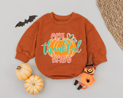 Pumpkin Romper: First Thanksgiving Outfit, Autumn Baby Clothes