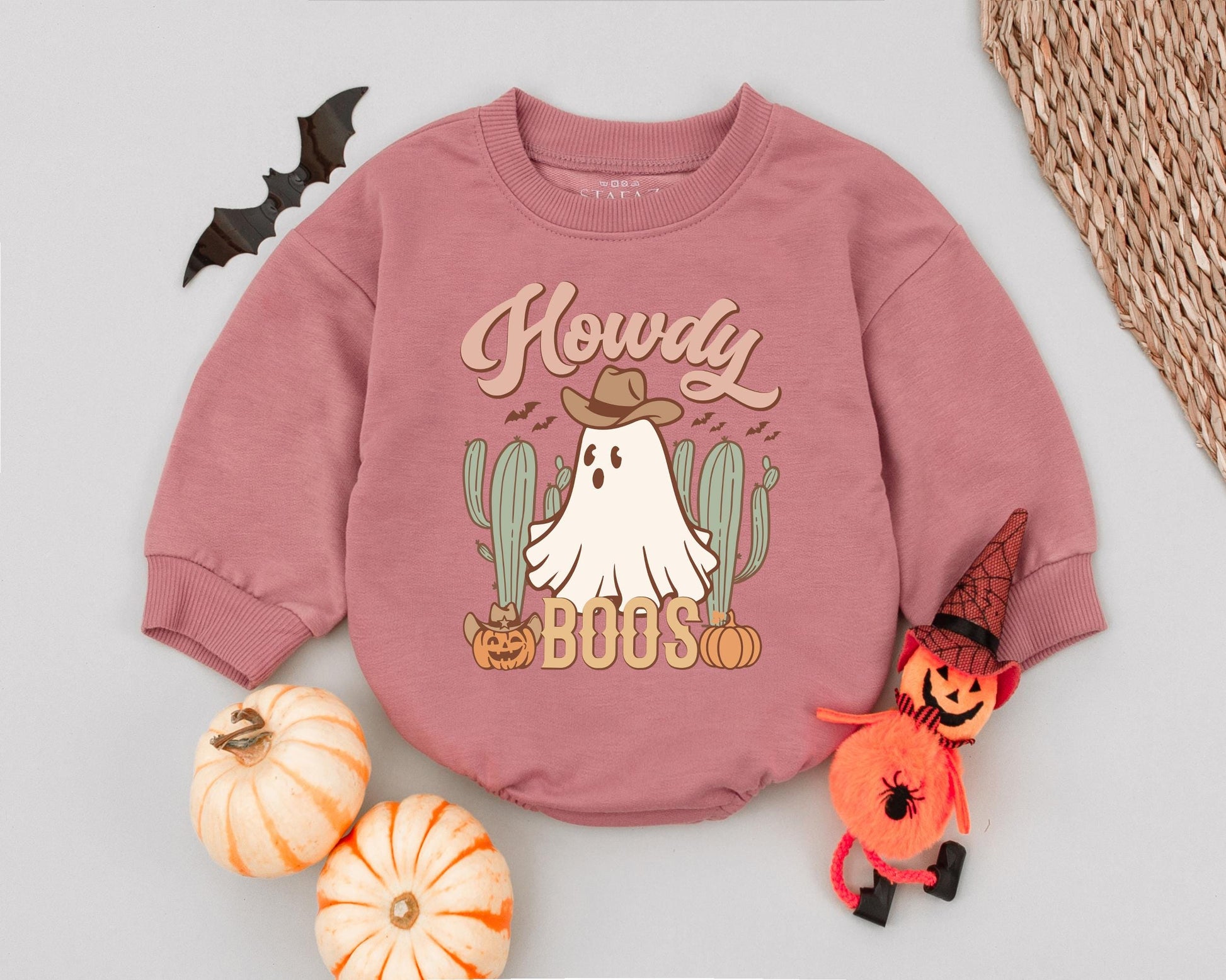 Retro Western Ghost Halloween Baby Romper - Cute Newborn Gift