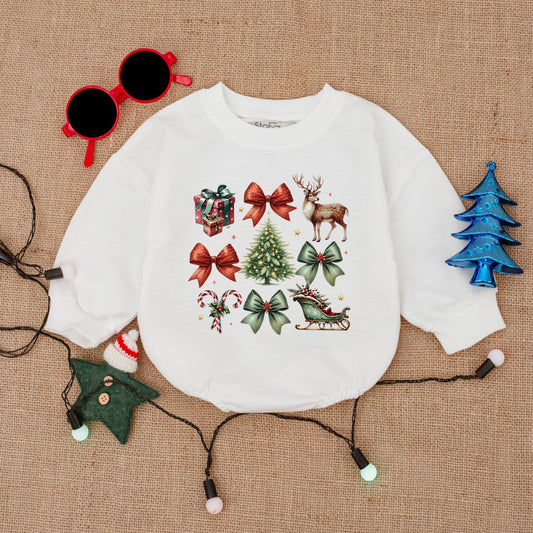 Santa Bubble Romper: Cozy Christmas Bodysuit for Baby's First Holiday