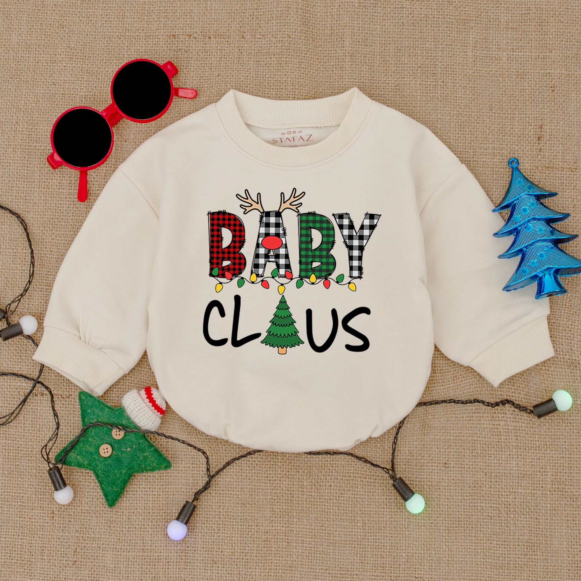 Santa Baby Christmas Romper, Cozy Infant Bodysuit, Holiday Outfit