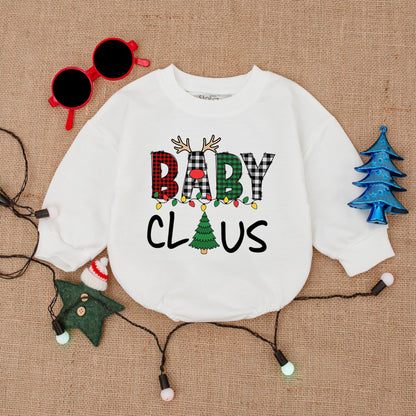 Santa Baby Christmas Romper, Cozy Infant Bodysuit, Holiday Outfit