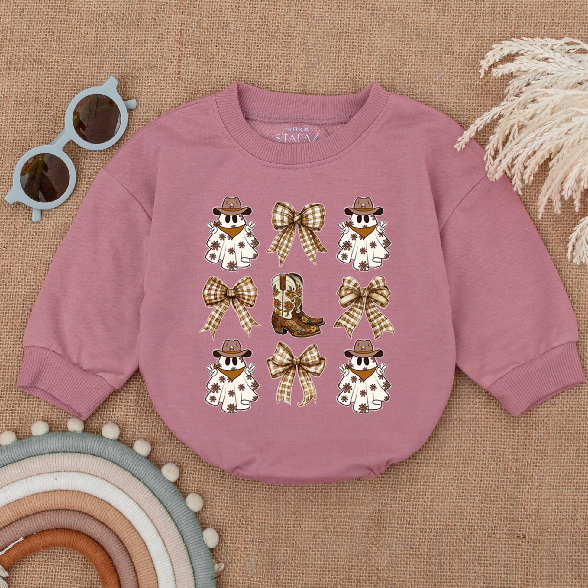 Cowgirl Ghost Baby Romper - Spooky Halloween Bodysuit Gift