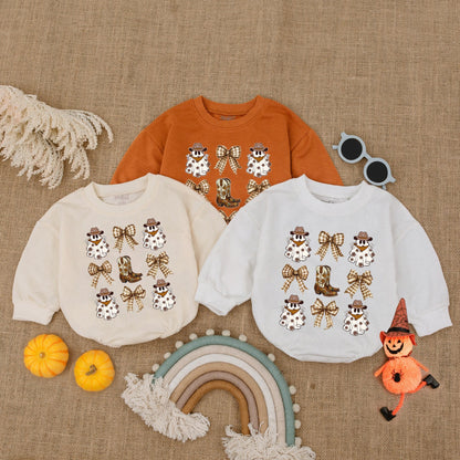 Cowgirl Ghost Baby Romper - Spooky Halloween Bodysuit Gift