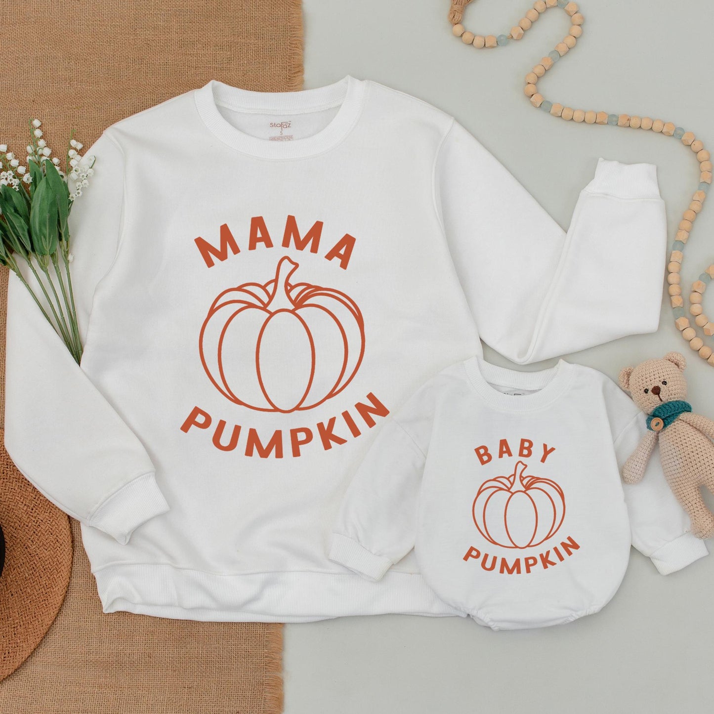 Pumpkin Season Mommy & Me Tops, Fall Matching Outfits for Family