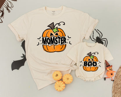 Dadcula Momster Halloween Matching Family Shirts Vintage Pumpkin Birthday Outfit Fall Costume Black Bats Design Boo Spooky Season One Spooky Dude Outfit 134c