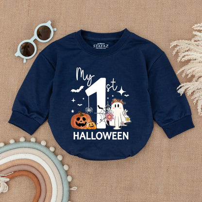 My 1st Halloween Girl Romper: Cute Ghost & Pumpkin Outfit, First Halloween Costume, Baby Shower Gift, Spooky Season Bodysuit, Fun Halloween Romper (139)