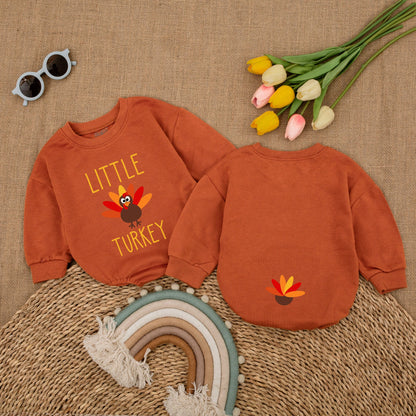 Little Turkey Thanksgiving Romper, Baby's First Thanksgiving Outfit, Cute Fall Baby Clothes, Infant Bodysuit, Playful Holiday Gift 132chars