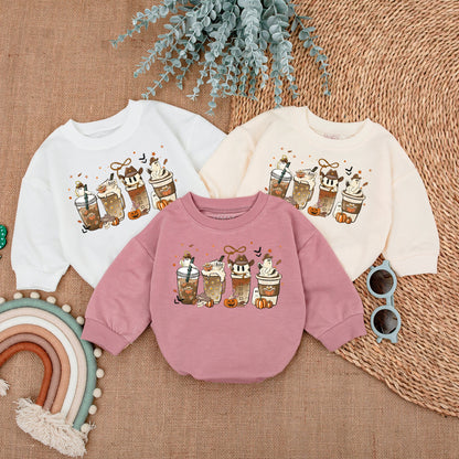 Spooky Coffee Western Romper - First Halloween Baby Outfit