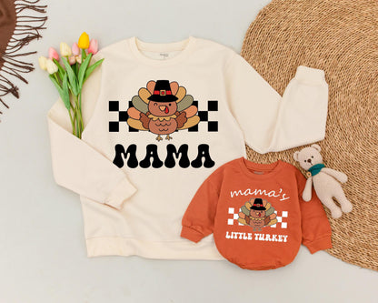 Matching Thanksgiving Sweatshirt Set - Retro Mom and Mini Outfit