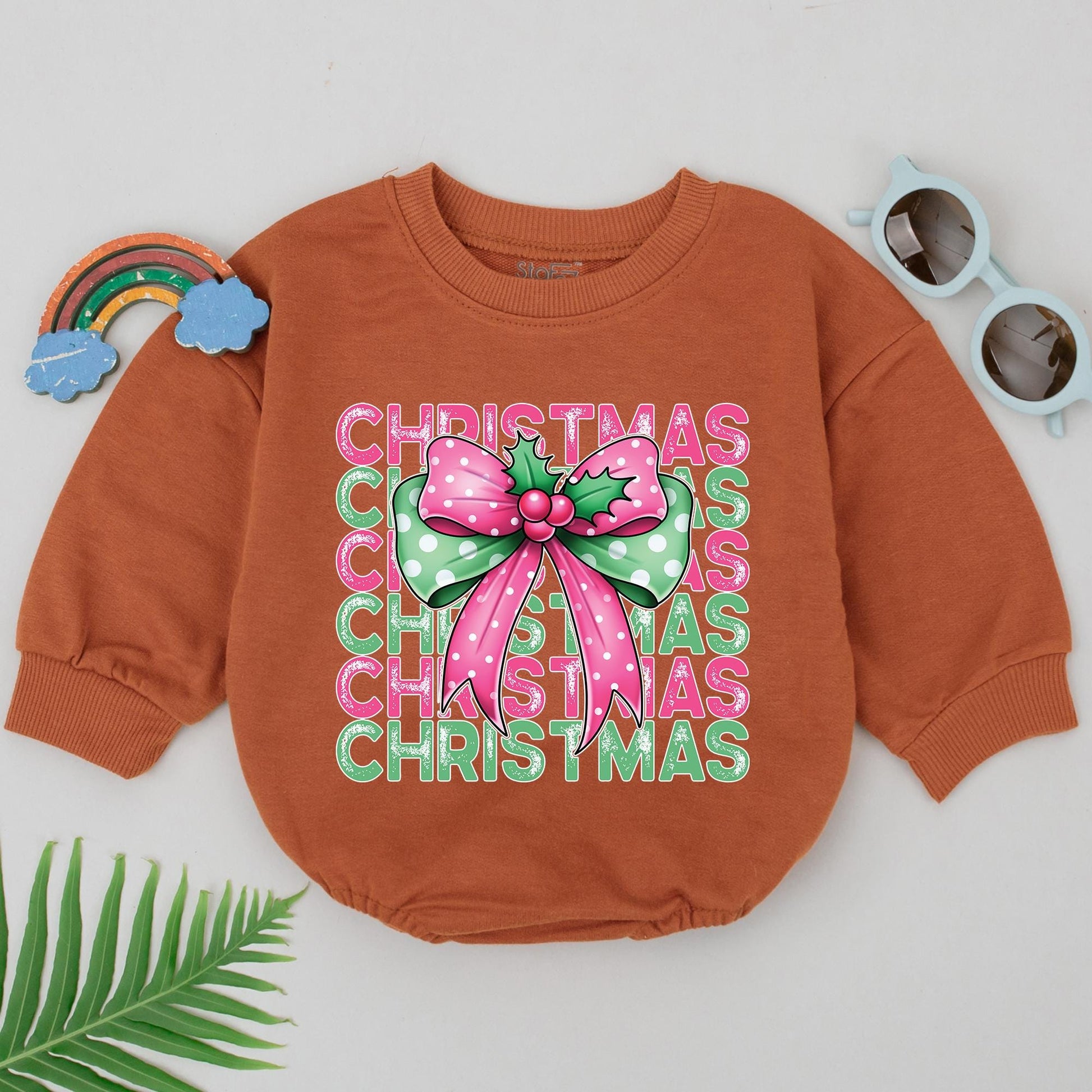 Festive Christmas Romper, Baby’s 1st Holiday Outfit, Unisex Baby Gift