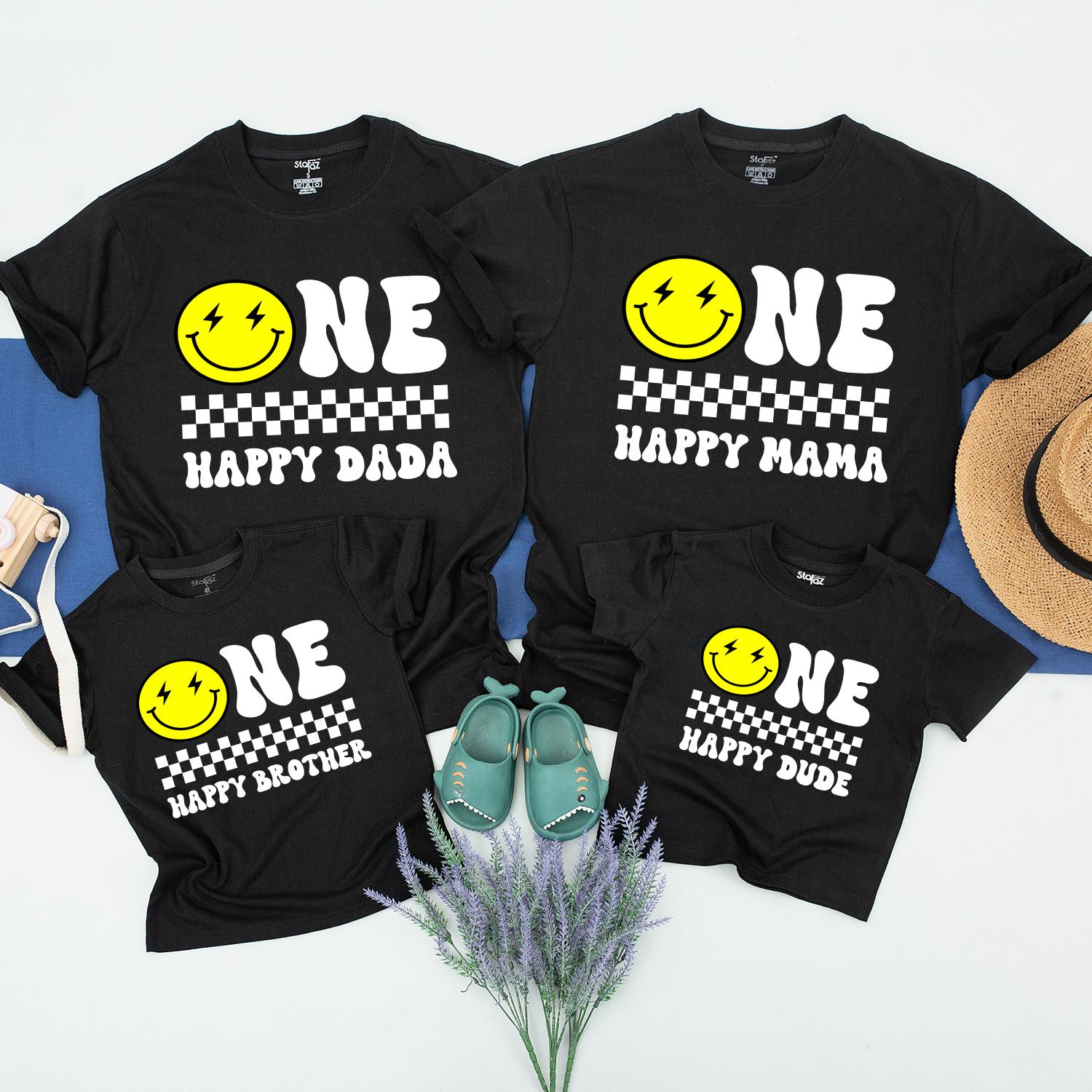 Happy Dude Birthday Shirts Set: Family Matching, Mommy & Me Tees  