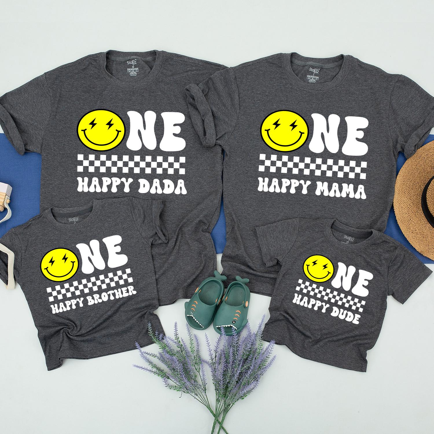 Happy Dude Birthday Shirts Set: Family Matching, Mommy & Me Tees  