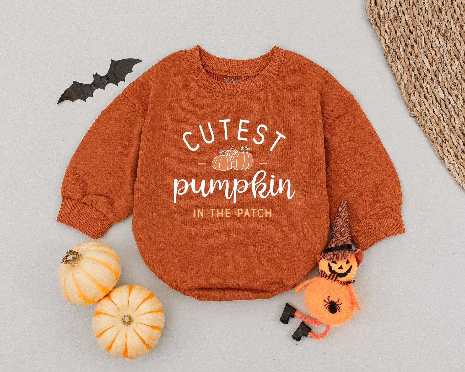 Adorable Fall Baby Romper for Thanksgiving and Halloween Festivities